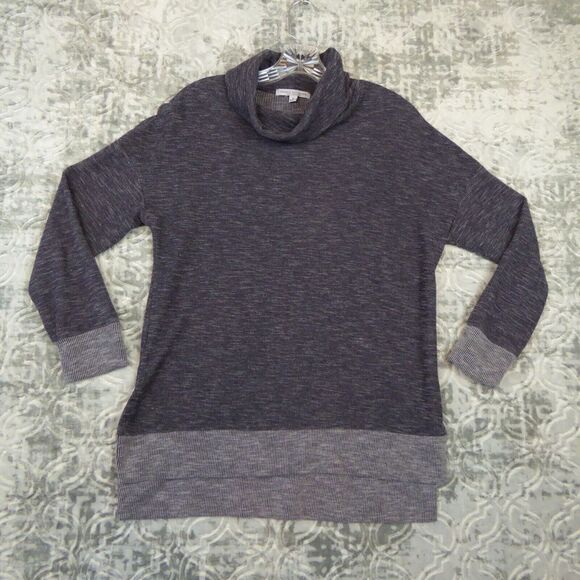 Green Envelope Sweater Women's Medium Gray Cowl Neck High Low  USA Made - Picture 1 of 11